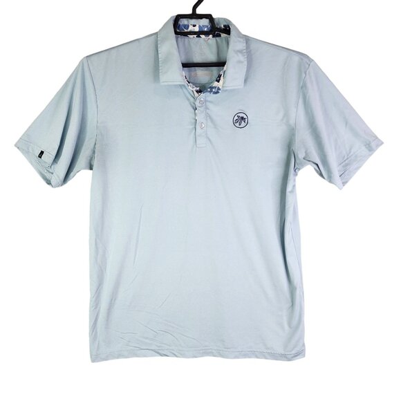 Mens Swannies Golf Polo Shirt Light Blue Short Sleeve Size L - Picture 1 of 11